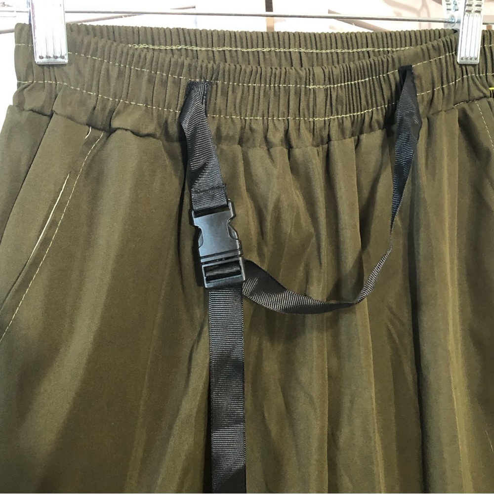 Army green Y2K safari high rise grunge skater cargo pants Sz S - Picture 6 of 9